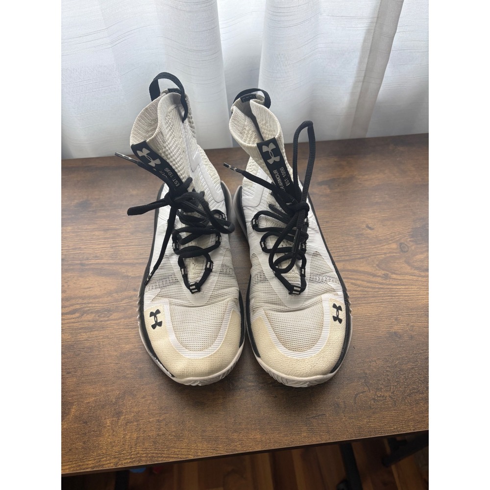 Under Armour HOVR Drive White‎ Black High Top Volleyball Shoes Womens 8